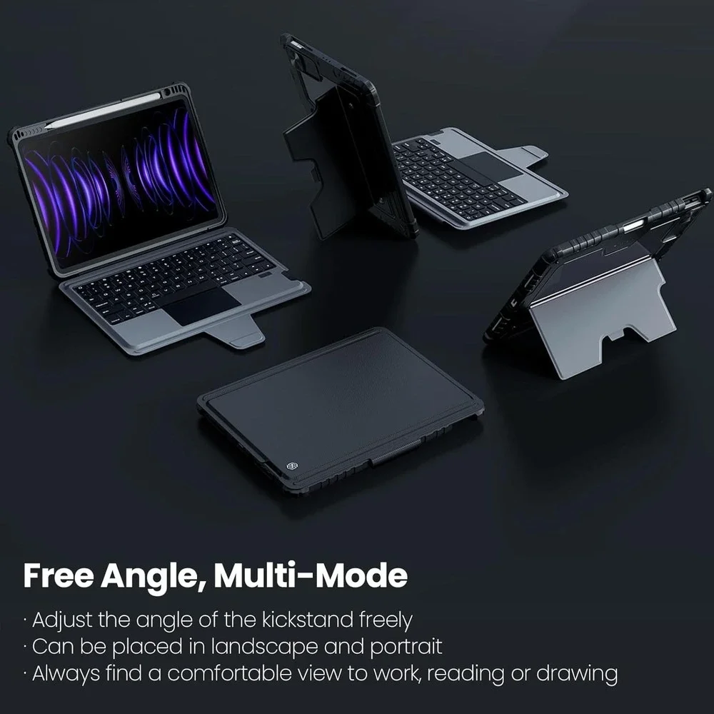 Keyboard Case for iPad Pro 11 iPad Air 4th 5th Gen Nillkin Trackpad Cover Black